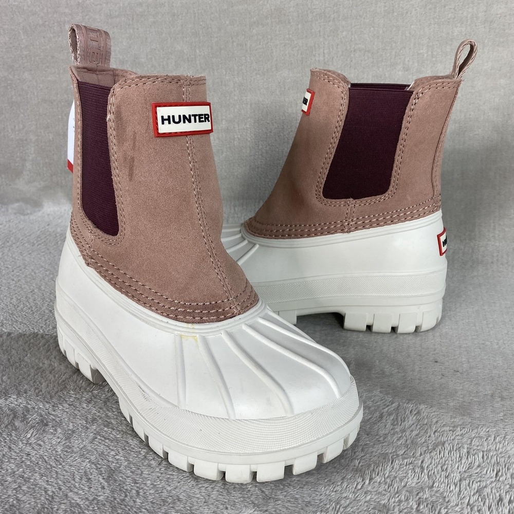 Hunter Sutton Boots Womens Size 5 Pink Insulated Chelsea Duck Snow Waterproof - Picture 9 of 11